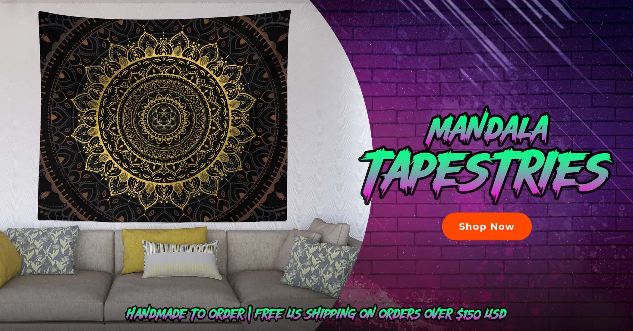 Extra large Mandala and Sacred Geometry wall tapestries