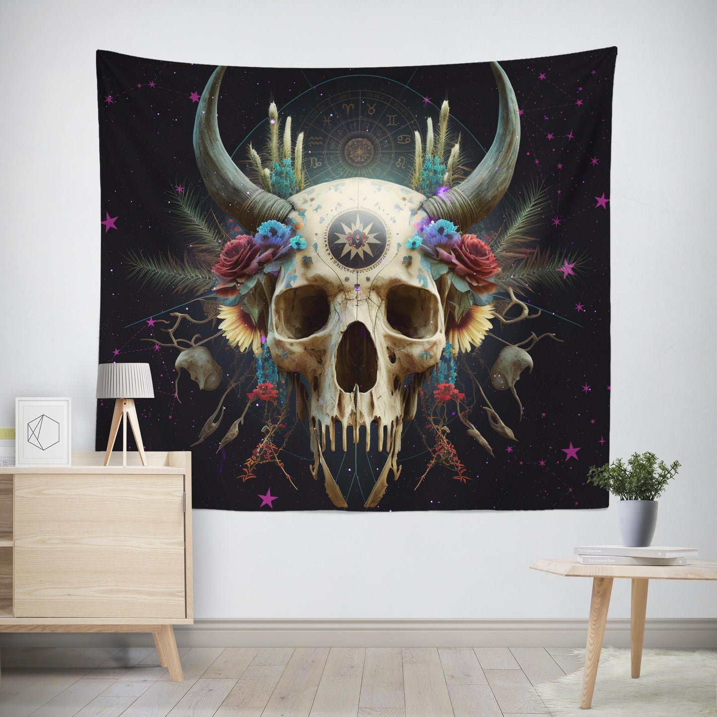 Boho Skull Tapestry
