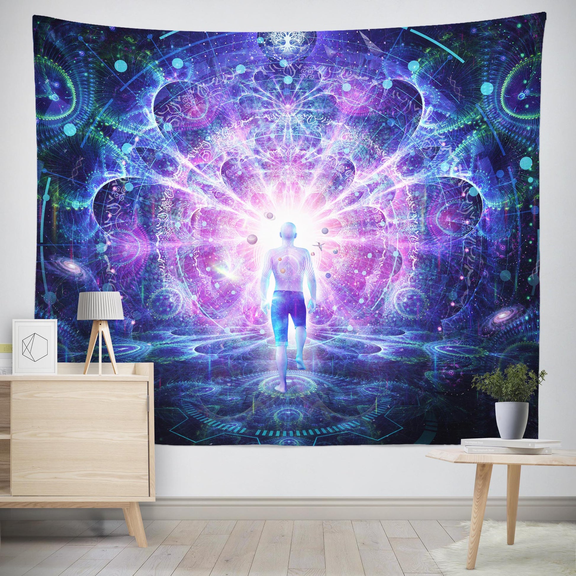 Extra large trippy psychedelic wall tapestry
