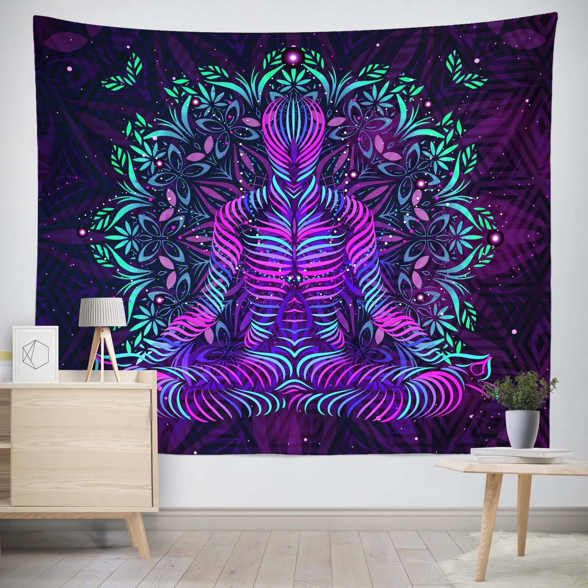 Extra large trippy psychedelic wall tapestry