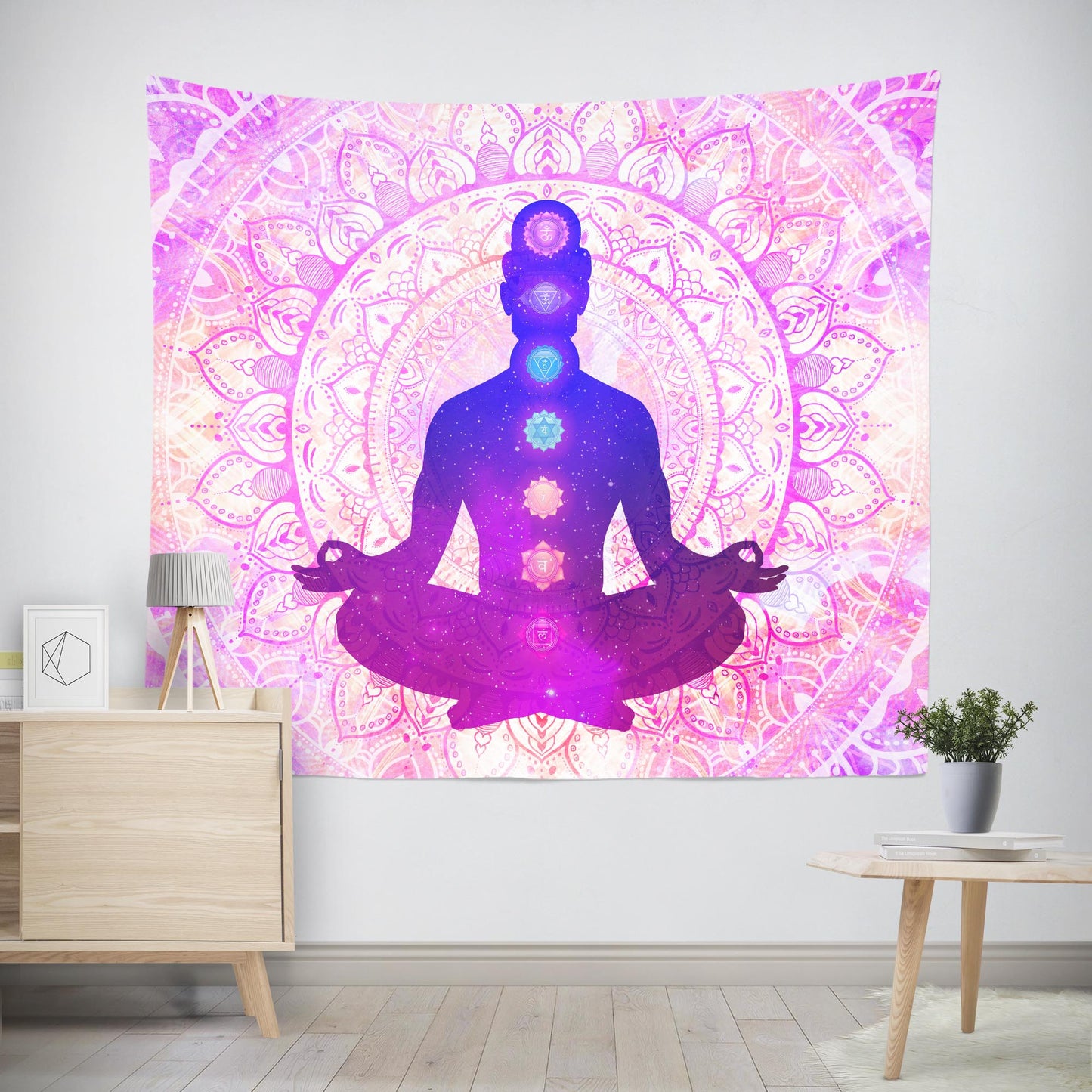 Pink Chakra Meditation Tapestry