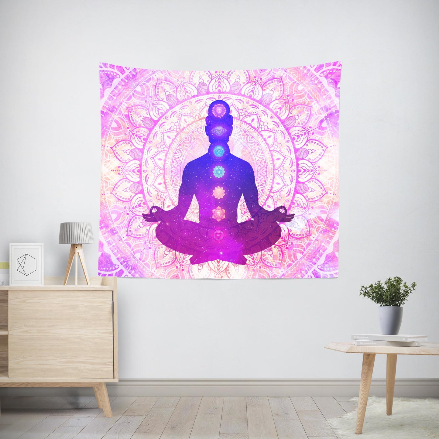 Pink Chakra Meditation Tapestry