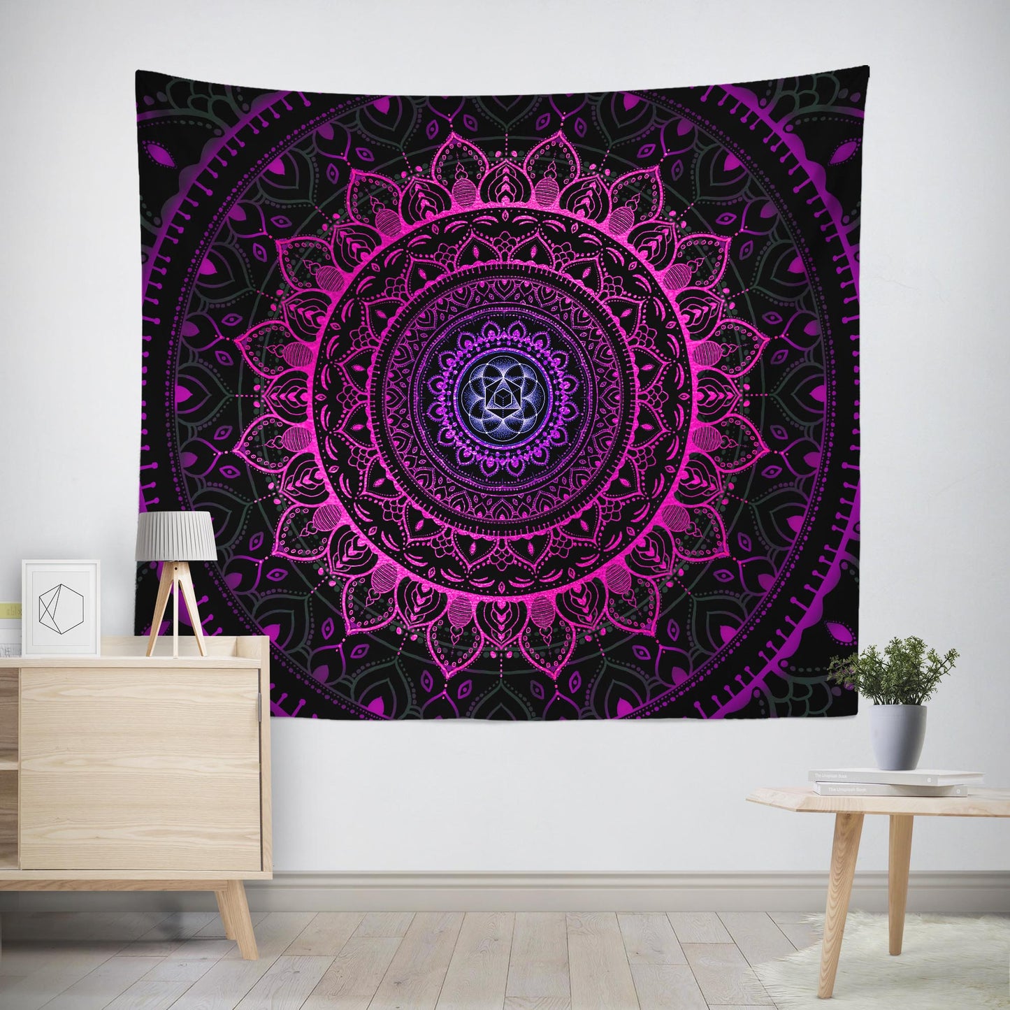 Pink Zen Mandala Tapestry