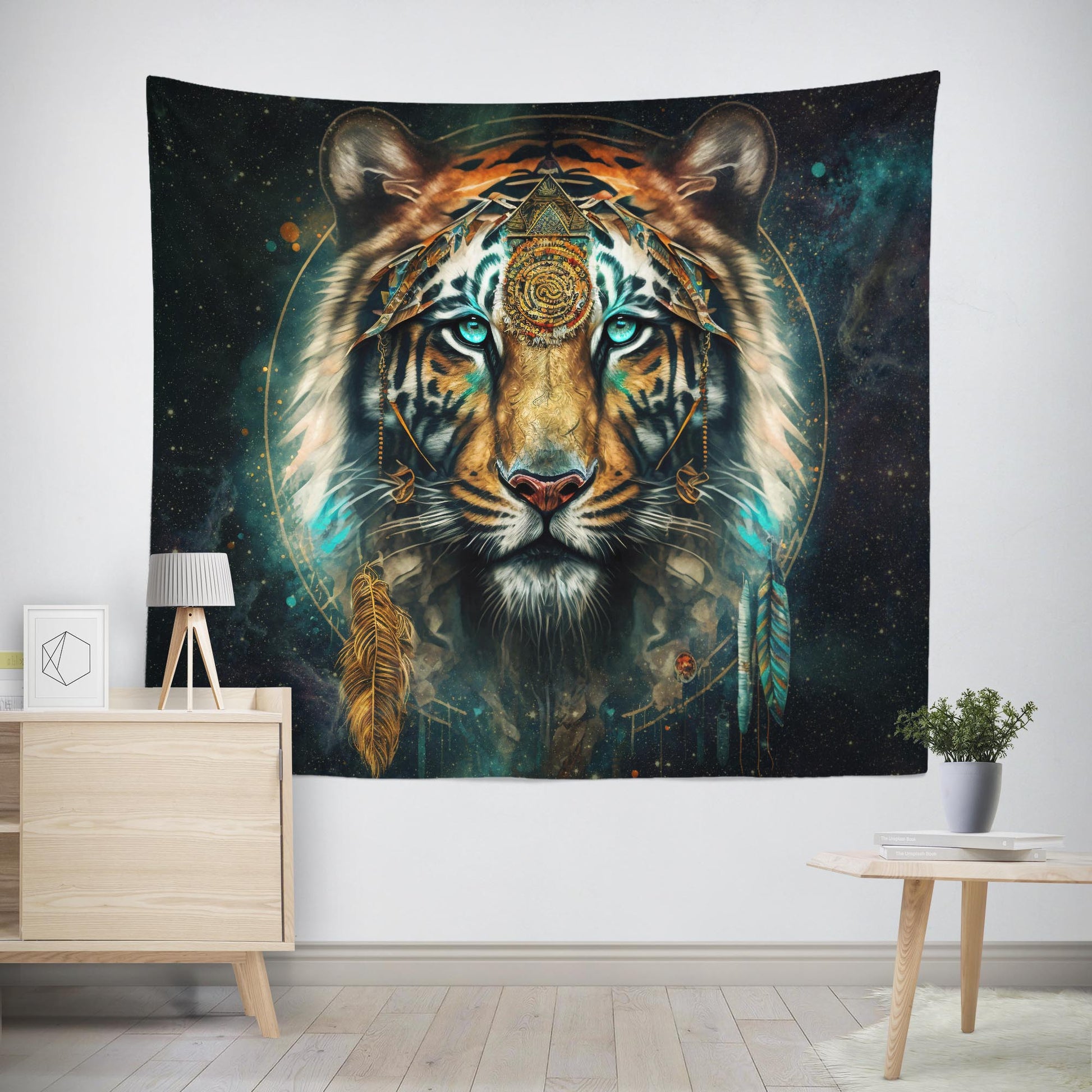 Boho Tapestry Spirit Animal Tiger Wall Decor