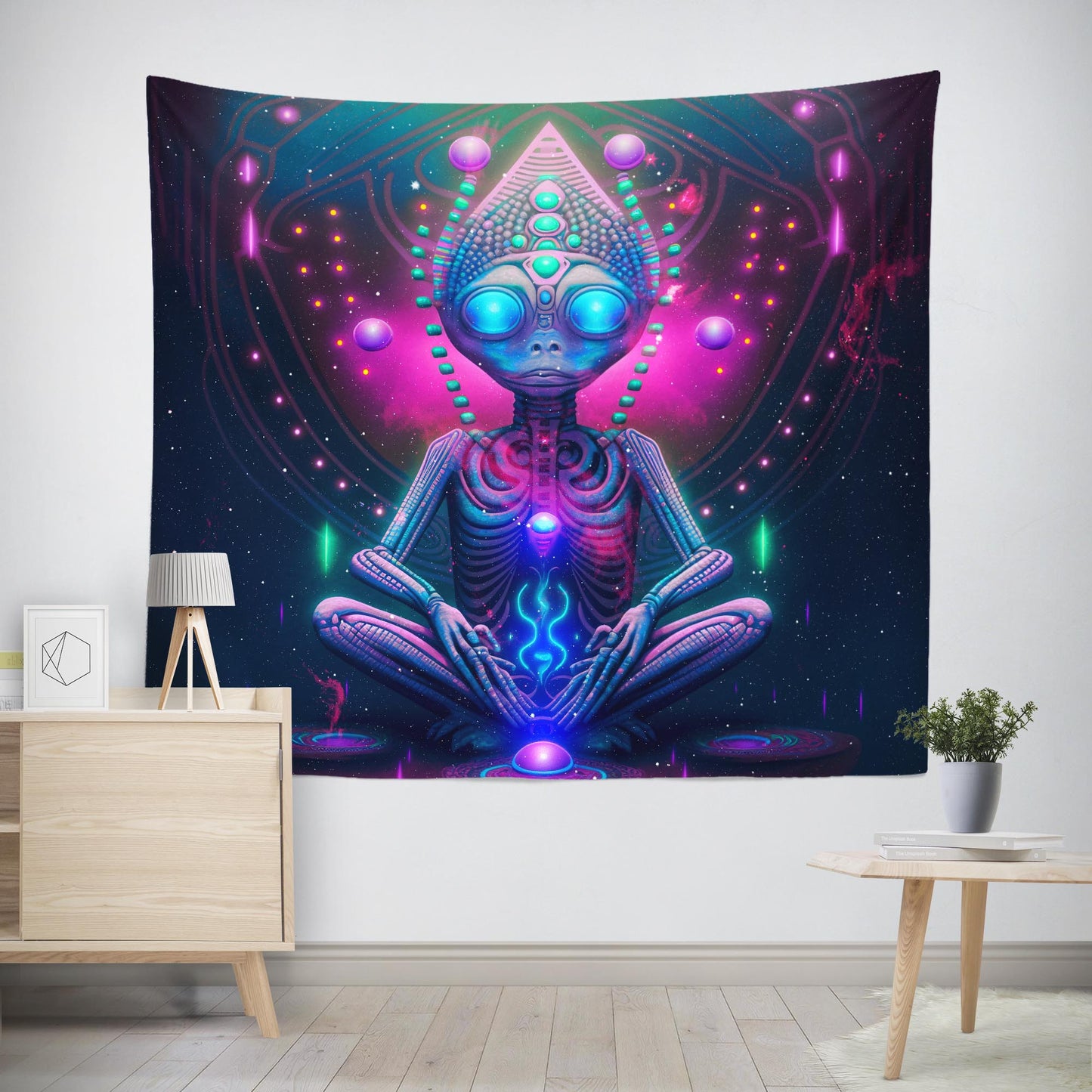 stoner alien wall art tapestry