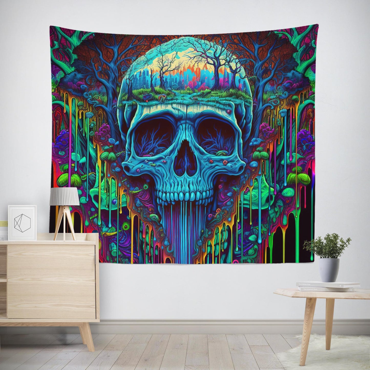 Trippy Skull Tapestry 5
