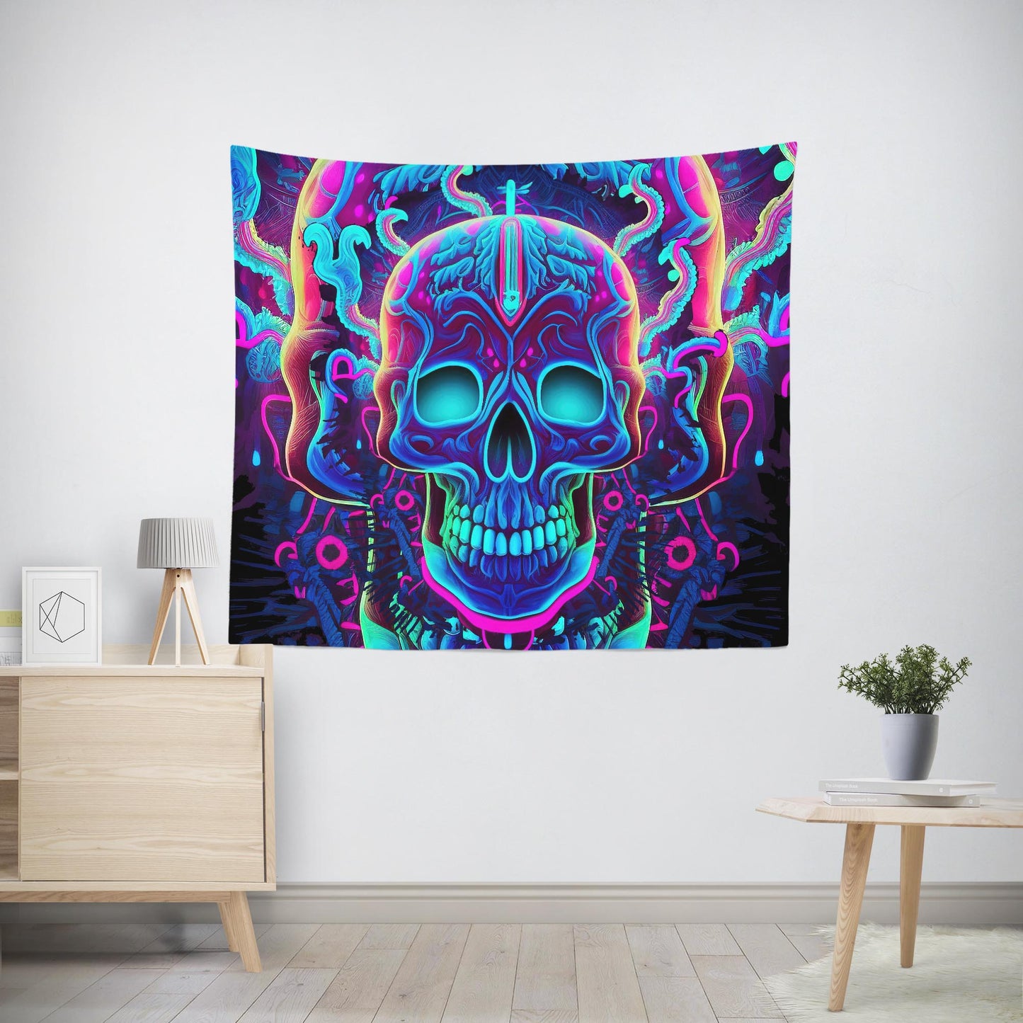 Psychedelic Skull Tapestry