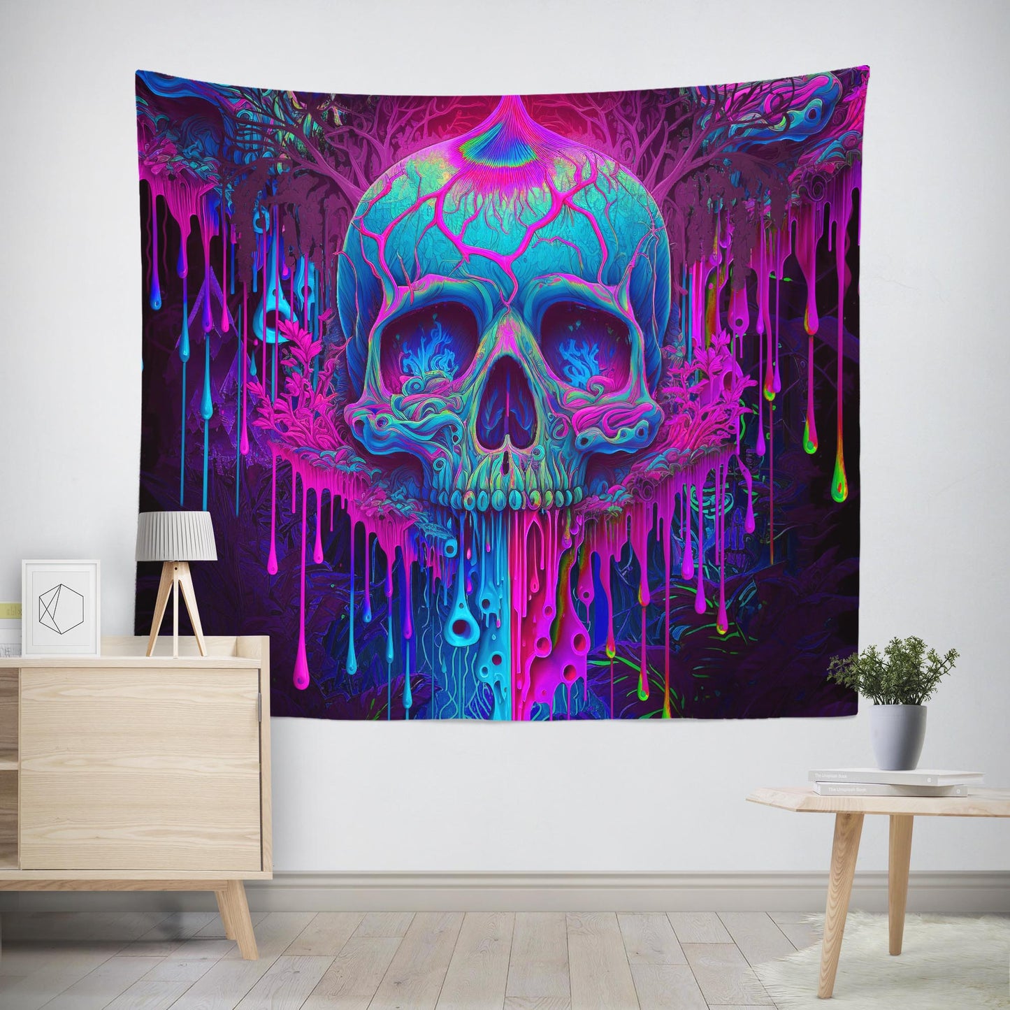 Trippy Skull Tapestry 3