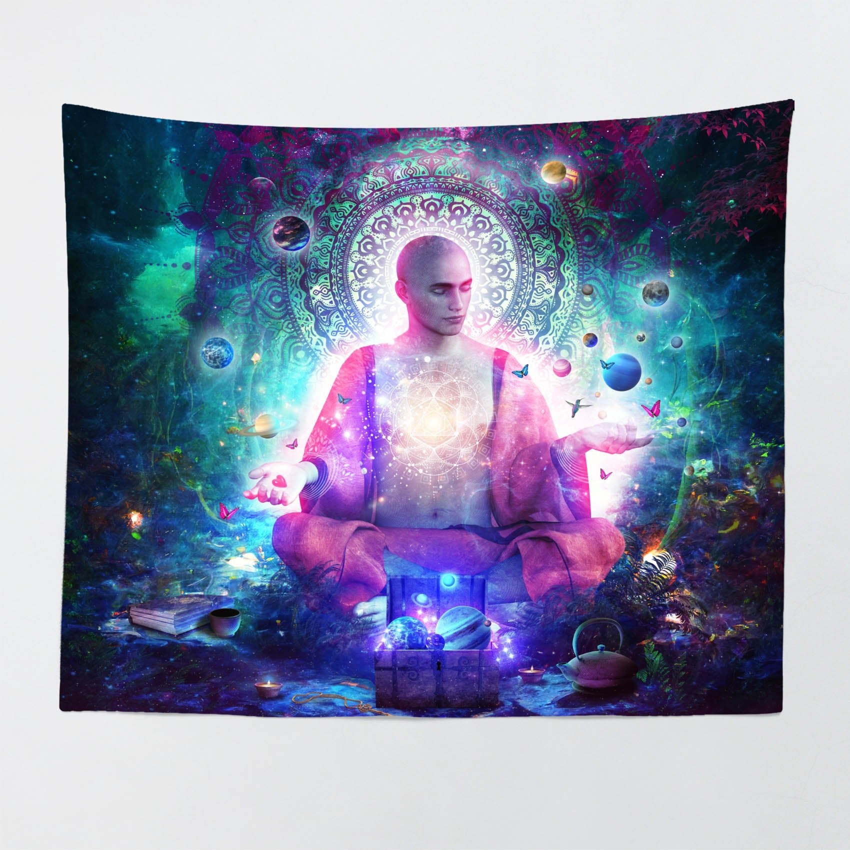 Mindfulness - Visionary art psychedelic wall tapestries by Cameron Gray