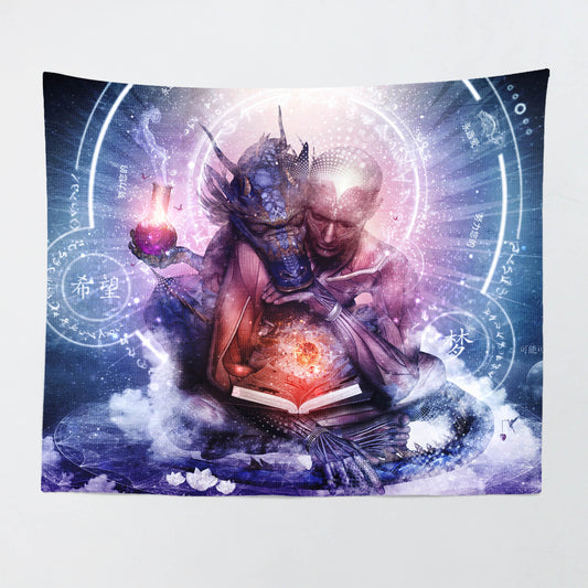 Perhaps The Dreams Are Of Soulmates trippy visionary art wall tapestry by Cameron Gray
